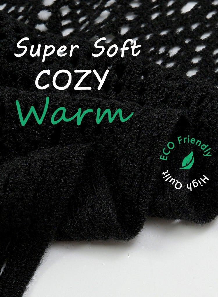 ISI Women Knit Shawl with Tassel Fashion Clothes Essential Scarf for Evening Party - Image 3