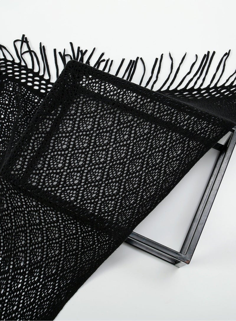 ISI Women Knit Shawl with Tassel Fashion Clothes Essential Scarf for Evening Party - Image 5