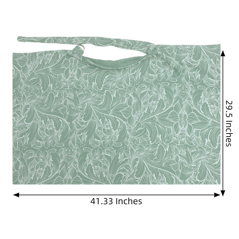 UHINOOS Nursing Cover for Mom Breastfeeding, Baby Privacy Nursing Covers Up Breathable Cotton with Ajustable Hoop for Mother (Muslin Green) - Image 3