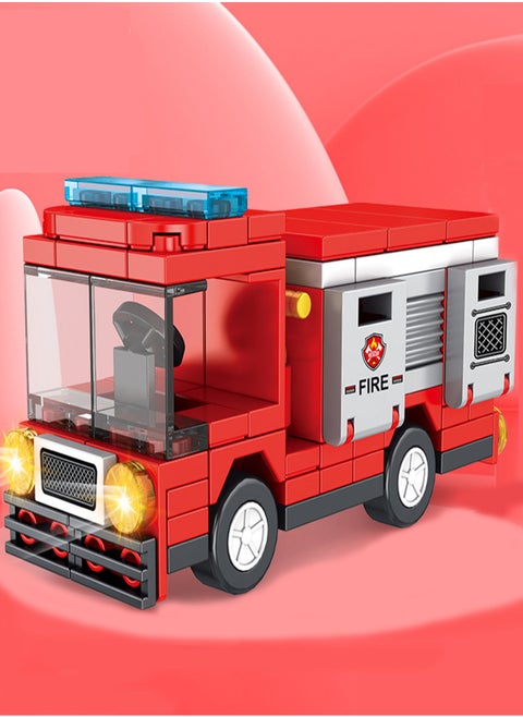 Small Particle Building Blocks Fire Truck Puzzle Simple Assembly Building Blocks