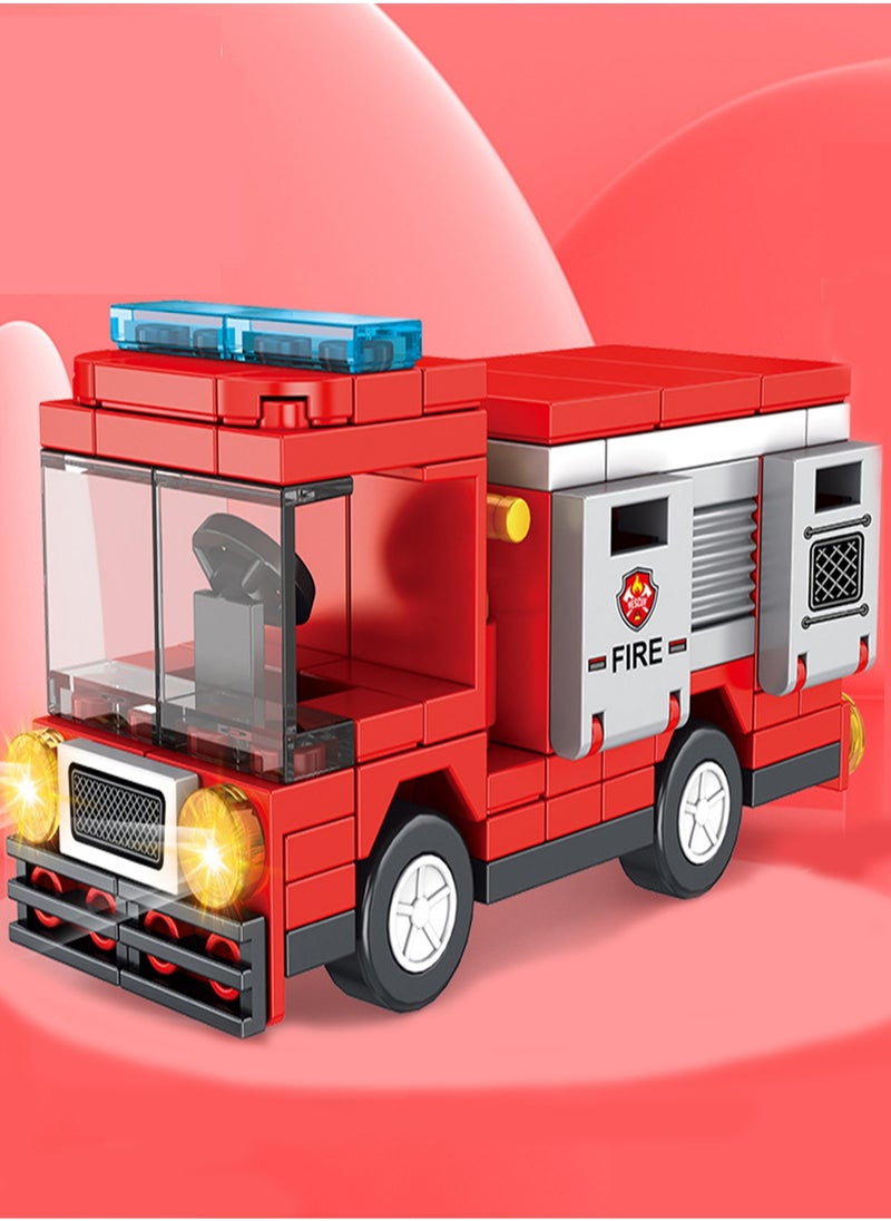 Small Particle Building Blocks Fire Truck Puzzle Simple Assembly Building Blocks 