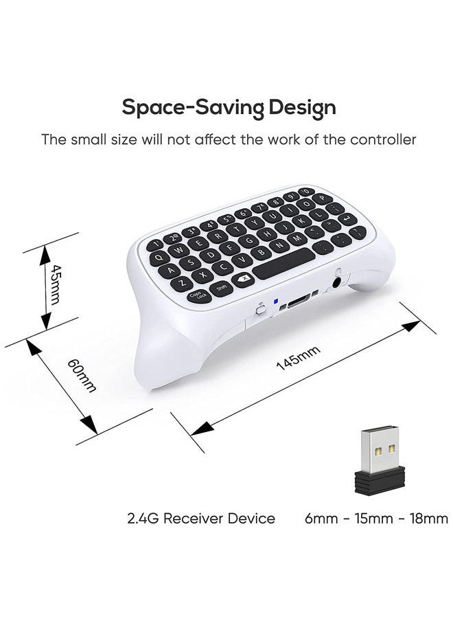 Generic - Controller Keyboard for Xbox Series X/ S/ for Xbox One/ One S, Wireless Bluetooth Gaming Chatpad Keypad with USB Receiver, Built-in Speaker & 3.5mm Audio Jack for Xbox Series X/ S/ One/ One S, White - Image 1