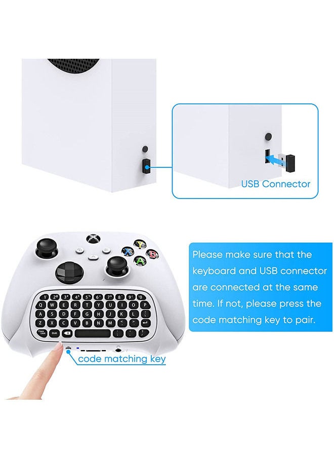 Generic - Controller Keyboard for Xbox Series X/ S/ for Xbox One/ One S, Wireless Bluetooth Gaming Chatpad Keypad with USB Receiver, Built-in Speaker & 3.5mm Audio Jack for Xbox Series X/ S/ One/ One S, White - Image 1