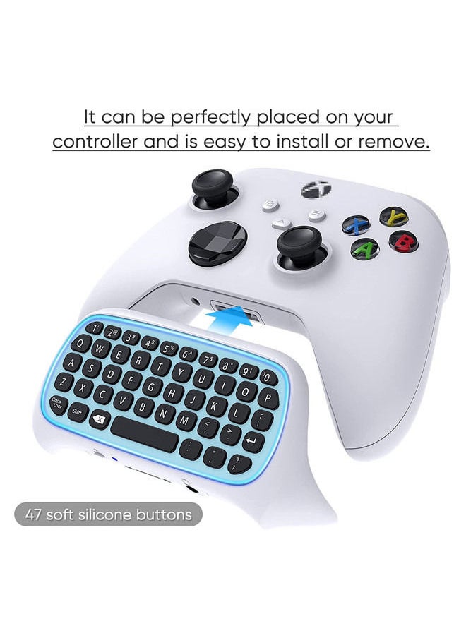 Generic - Controller Keyboard for Xbox Series X/ S/ for Xbox One/ One S, Wireless Bluetooth Gaming Chatpad Keypad with USB Receiver, Built-in Speaker & 3.5mm Audio Jack for Xbox Series X/ S/ One/ One S, White - Image 1