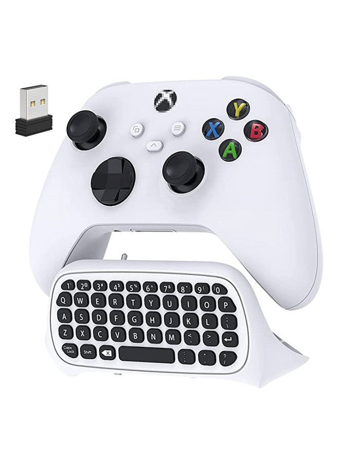 Generic - Controller Keyboard for Xbox Series X/ S/ for Xbox One/ One S, Wireless Bluetooth Gaming Chatpad Keypad with USB Receiver, Built-in Speaker & 3.5mm Audio Jack for Xbox Series X/ S/ One/ One S, White - Image 1