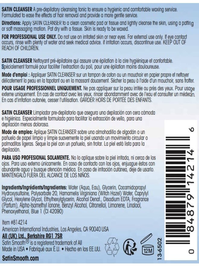 SATIN SMOOTH Pre Wax Cleanser - Antiseptic Skin Prep for Pre Wax Hair Removal, Deep Cleansing & Irritation-Free Waxing, AfterWax Care, 4 oz, 2-Pack - Image 2