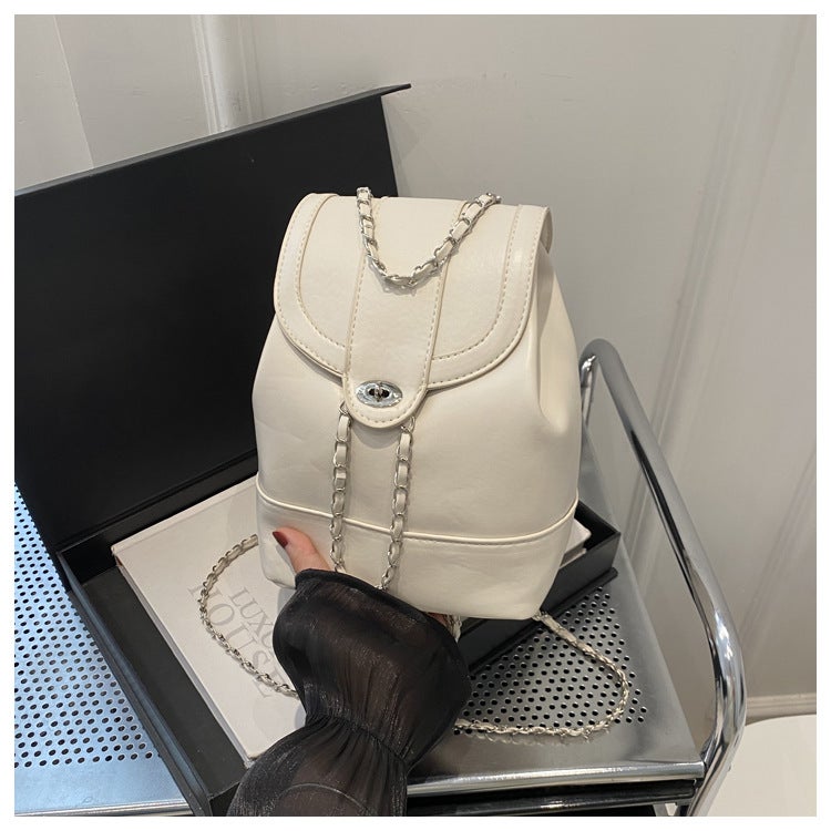 2024 New Casual Chic Large Backpack for Women Off-white 