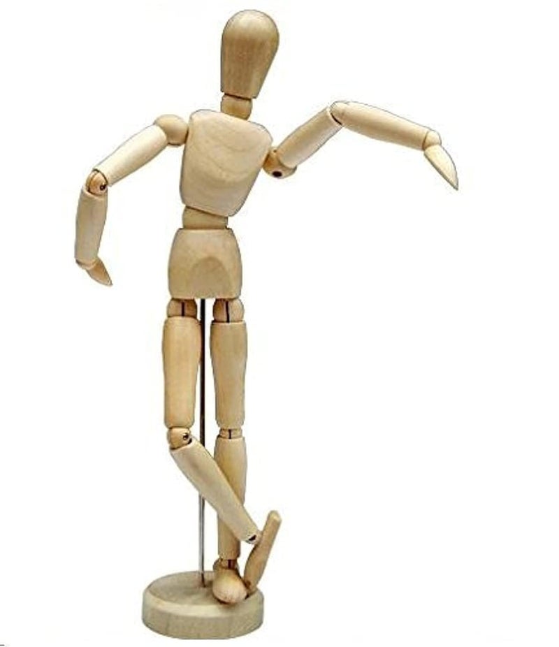 HSOMiD 12'' Artists Wooden Manikin Jointed Mannequin Perfect for Home Decoration / Drawing The Human Figure (A) - Image 1