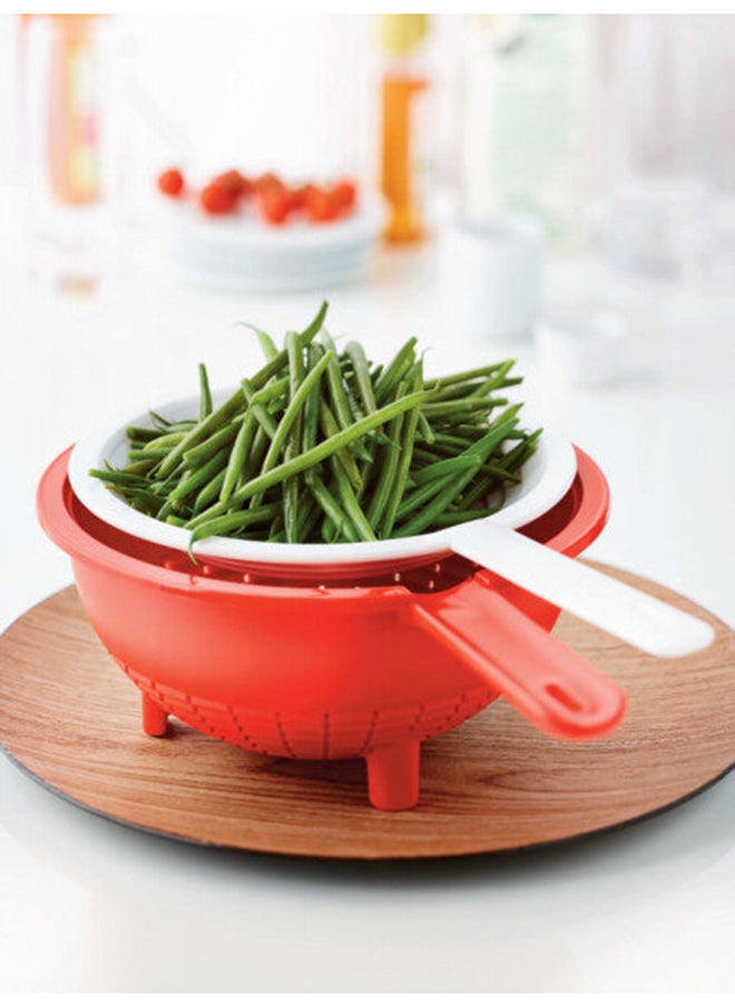 Tupperware - Tupperware Red*White Double Colander - Image 1