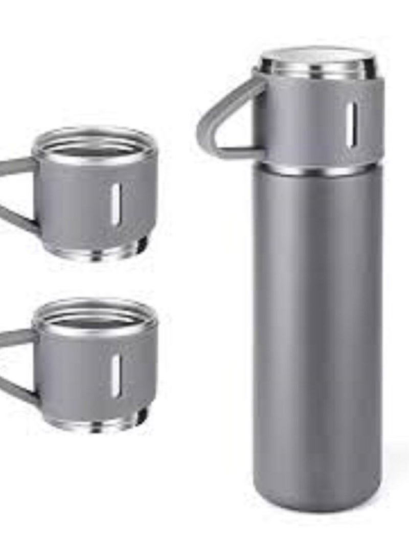 Stainless Steel Vacuum Flask Set with 3 Cups - Image 3