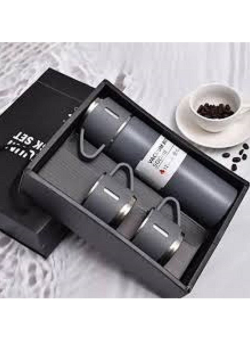 Stainless Steel Vacuum Flask Set with 3 Cups - Image 5