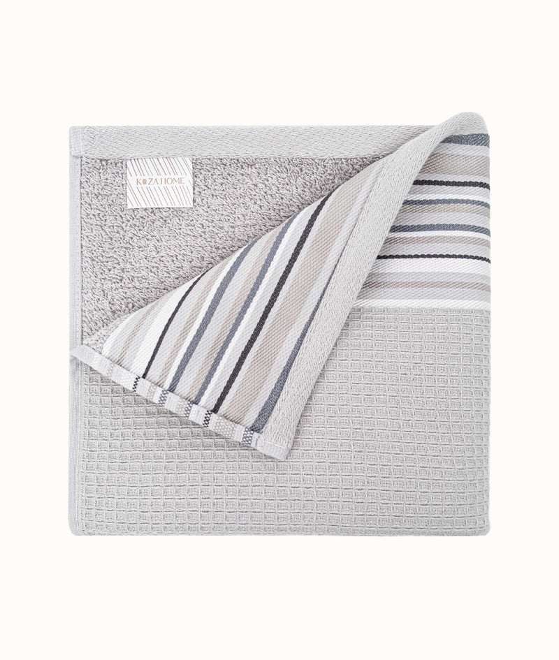 Limira 2'li Gri Çeyiz Havlu Seti 50x90-90x150 2262 50 x 90 - 90 x 150 - Image 3