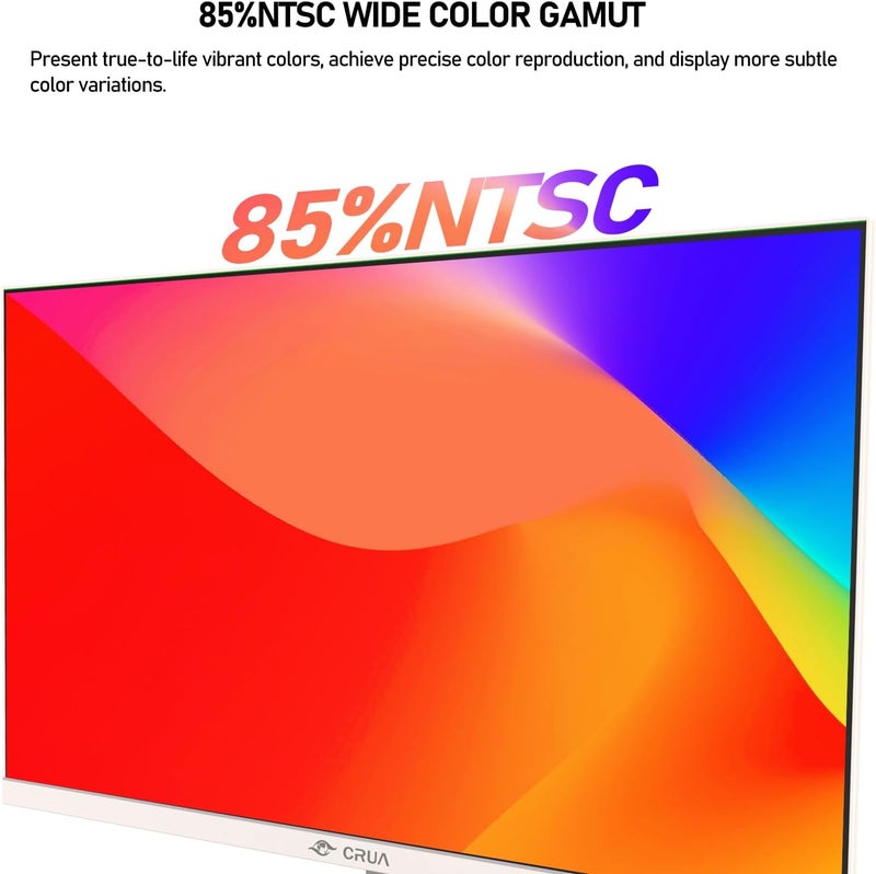 CRUA شاشة ألعاب 27 بوصة 4K 60Hz IPS مسطحة، دقة UHD (3840x2160P)، 120% sRGB، HDR، مكبر صوت مدمج، إضاءة خلفية RGB، مناسبة للمنزل والمكتب وتصميم الصور والفيديو - أبيض - Image 4
