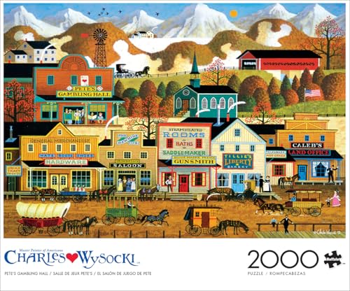 Buffalo Games Charles Wysocki Petes Gambling Hall 2000 Piece Jigsaw Puzzle for Adults Challenging Puzzle Perfect for Game Nights Finished Size is 3850 x 2650 - Image 5