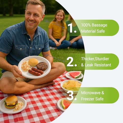 Drihara White Paper Plates 7 Inch (Round,150 Count) Heavy Duty Disposable Dinner Plates Bulk, Small Compostable Dessert Dishes for Party, BBQ and Gathering, Microwave-Safe/Sturdy/Leak Resistant - Image 5