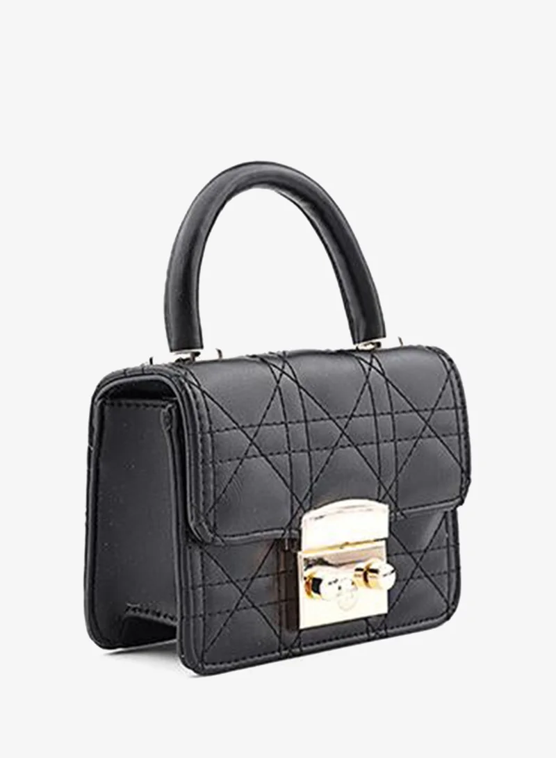 Cuple Black Tween Girls Quilted Top Handle Bag for Women | Best Price UAE