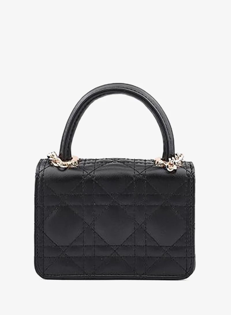 Cuple Black Tween Girls Quilted Top Handle Bag for Women | Best Price UAE