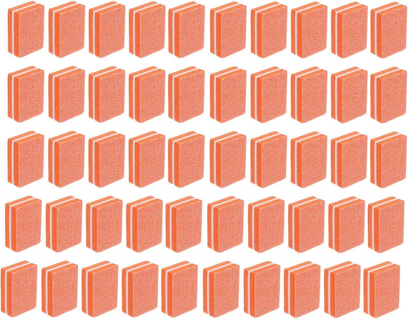Multi usage MAGICLULU 50pcs Mini Nail Sponge Files Square Buffers Orange High-Elasticity Fingernail Polishing Tools for Manicure Salon and Home Nail Care Elegant practical design - Image 1