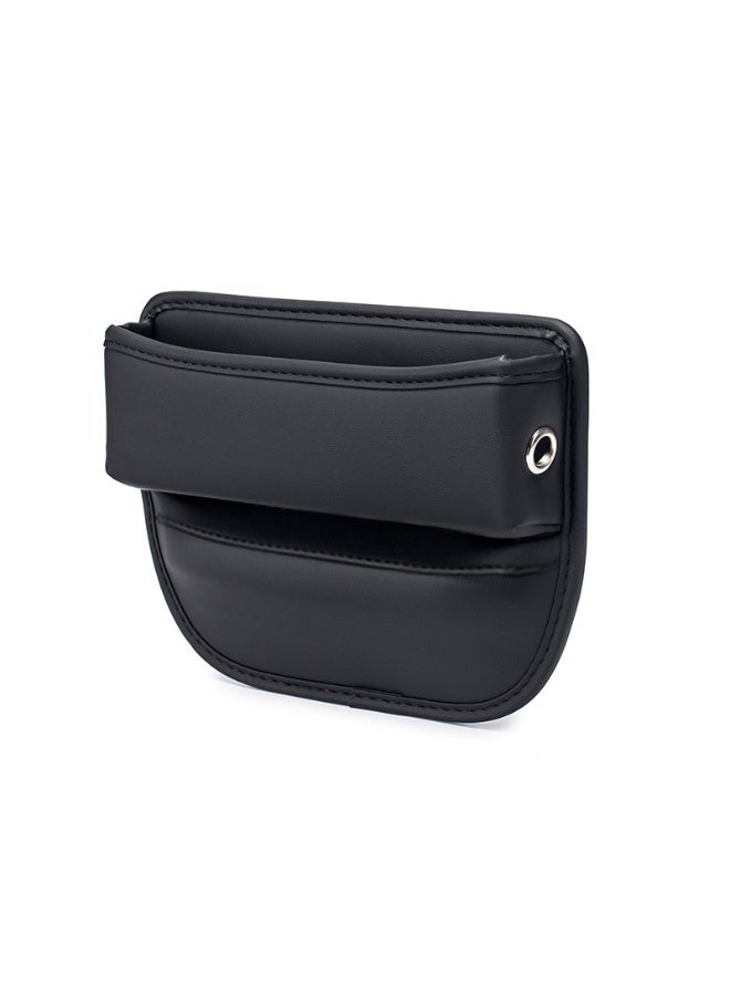 Premium PU Leather Car Seat Gap Organizer - Anti-Slip Storage Box & Cup Holder for Phone/Keys/Cards | Universal Fit for Sedans/SUVs/Off-Road Vehicles, Waterproof & Easy Install (Black, 1-Pack) - Image 2