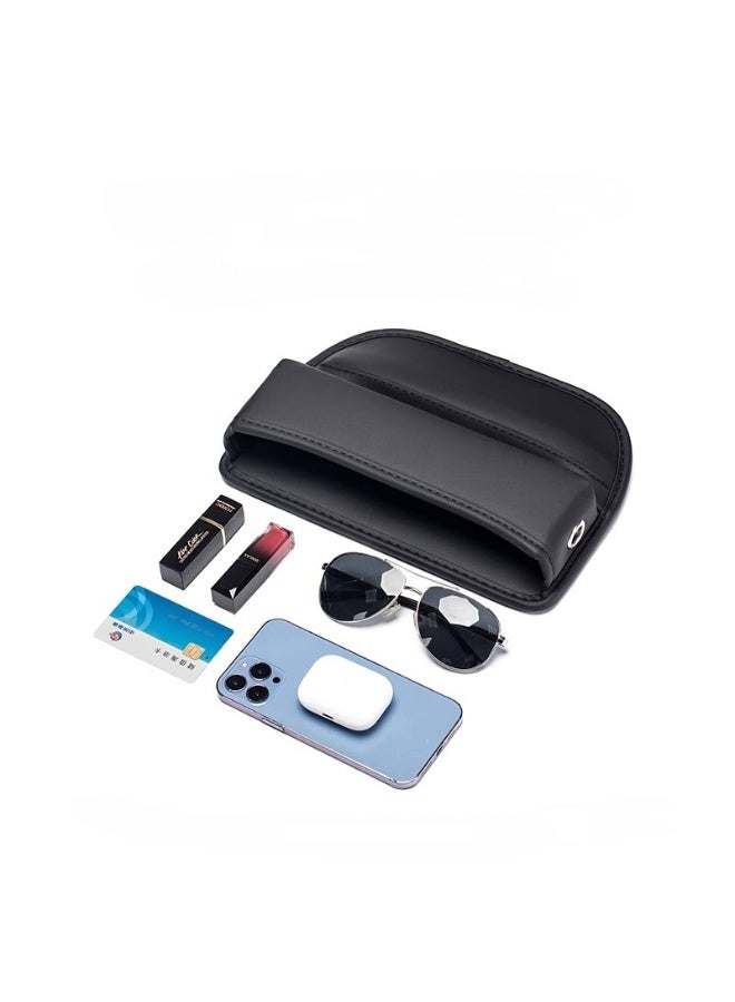 Premium PU Leather Car Seat Gap Organizer - Anti-Slip Storage Box & Cup Holder for Phone/Keys/Cards | Universal Fit for Sedans/SUVs/Off-Road Vehicles, Waterproof & Easy Install (Black, 1-Pack) - Image 1