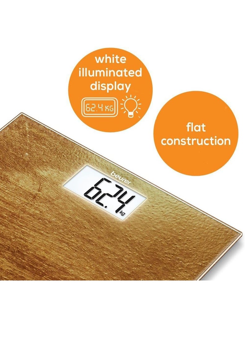 Beurer - Beurer Gs203 Rust Body Weight Digital Glass Scale Wooden Pattern - Image 1