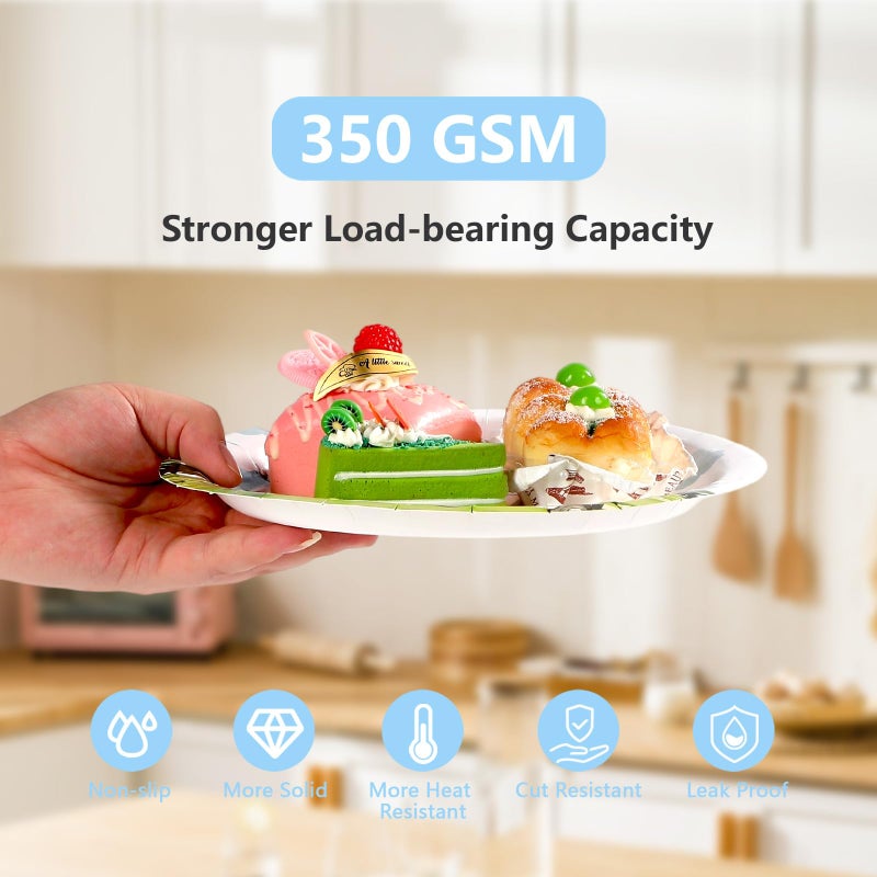 Grencian 96Pcs Golf Baby Shower Party Supplies A Little Putter Plates and Napkins Tableware Sets Green and Blue Decoration for Baby Shower Newborn Pregnancy Boy Girl Birthday Party Serve 24 - Image 4