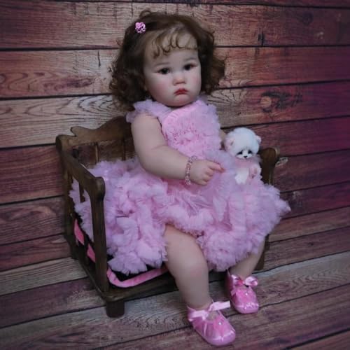 GYCV Reborn Toddler Dolls Girl 24 Inch Lifelike Baby Doll Realistic Toddler Doll Girl Look Real Cute Fat Reborn Baby Weighted Real Life Baby Doll Toys with Accessories for Kids - Image 5