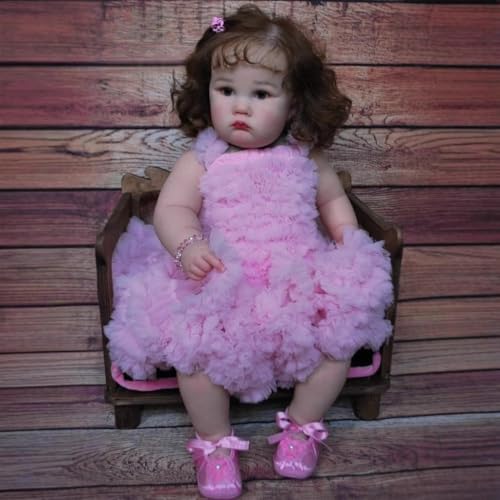 GYCV Reborn Toddler Dolls Girl 24 Inch Lifelike Baby Doll Realistic Toddler Doll Girl Look Real Cute Fat Reborn Baby Weighted Real Life Baby Doll Toys with Accessories for Kids - Image 1