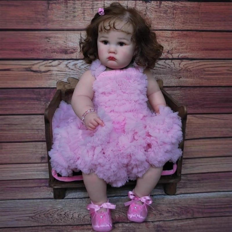 GYCV Reborn Toddler Dolls Girl 24 Inch Lifelike Baby Doll Realistic Toddler Doll Girl Look Real Cute Fat Reborn Baby Weighted Real Life Baby Doll Toys with Accessories for Kids - Image 3