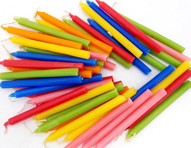Multicolour Stick Candles for Home Diwali Decoration Festival Celebration Set of 100