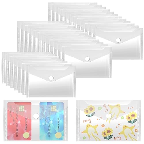 Vmiapxo 40 Pack Stamp and Die Storage Pockets, Reusable Small Plastic Envelopes Waterproof Sticker Organizer Receipt Holder Photo Storage Folders (3" x 5") - Image 1