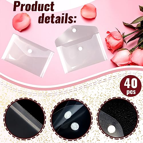 Vmiapxo 40 Pack Stamp and Die Storage Pockets, Reusable Small Plastic Envelopes Waterproof Sticker Organizer Receipt Holder Photo Storage Folders (3" x 5") - Image 3