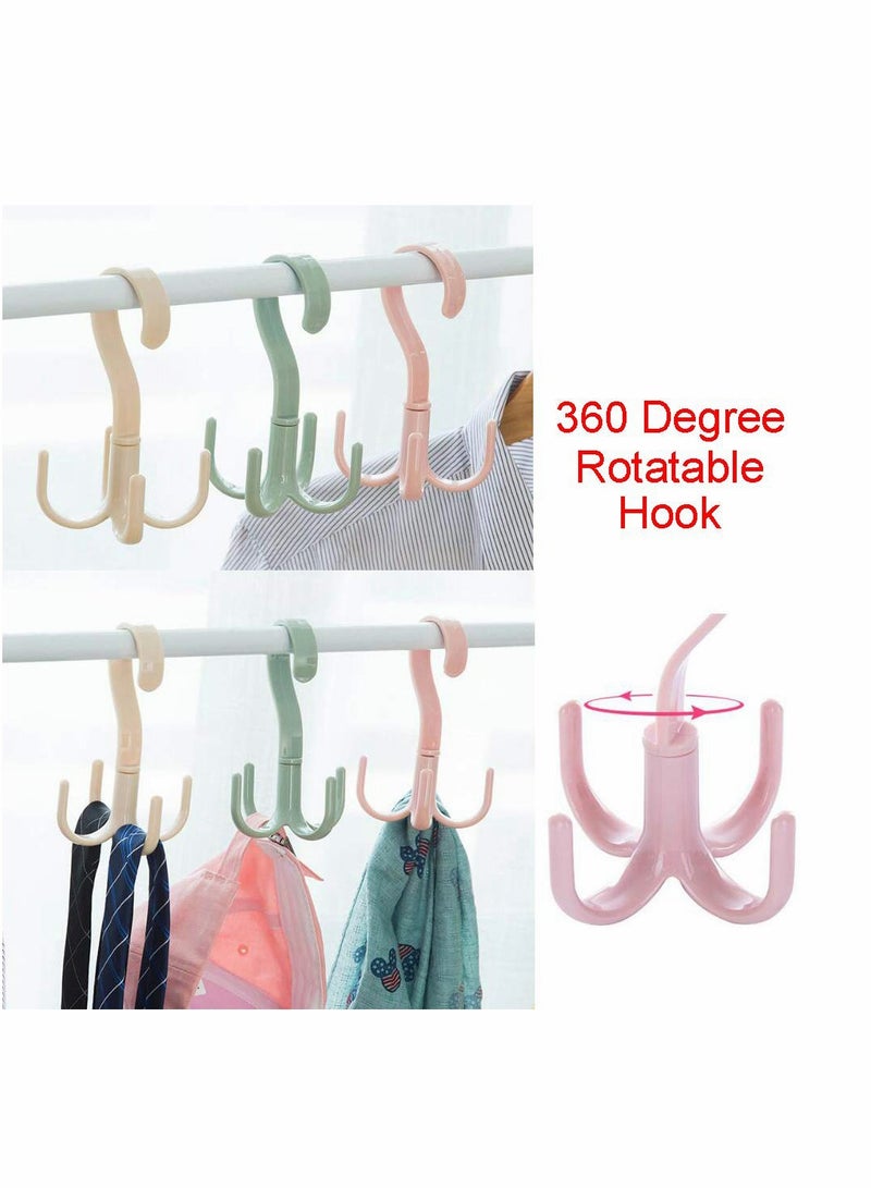 360 Degree Rotatable Hook Wardrobe Multi-Functional Bag Tie Hanger - Image 3