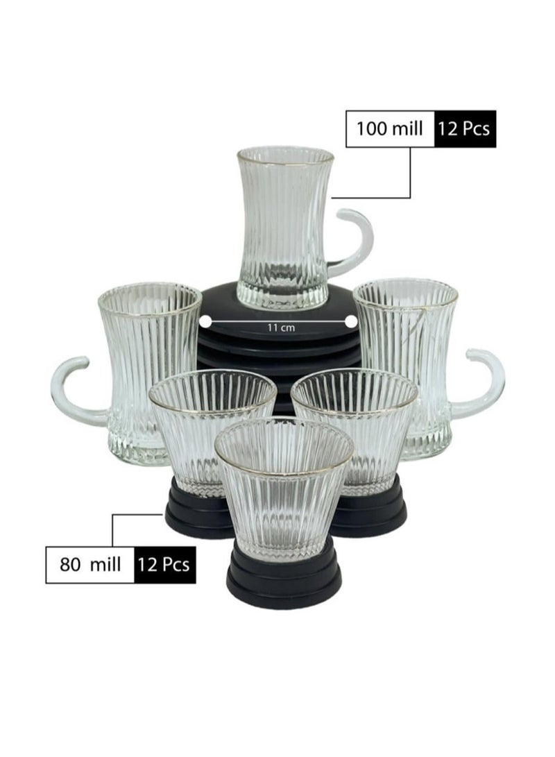 A Set of Tea Cups and Coffee Cups and Saucers with a Modern Design, 36 Pieces  - Image 2