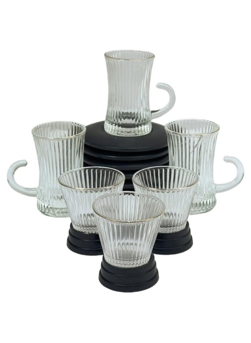 A Set of Tea Cups and Coffee Cups and Saucers with a Modern Design, 36 Pieces  - Image 3