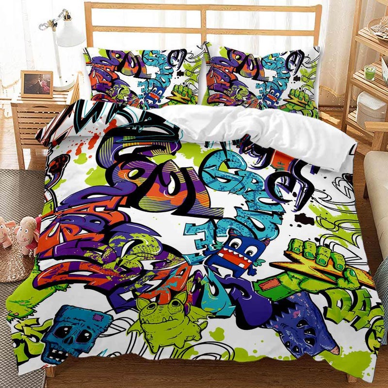 Hip-Hop Series 3D Digital Printing Quilt Cover Kit Bed Set Of Three Minimum Order - Image 1