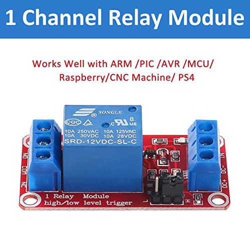 AEDIKO 4pcs DC 5V Relay Module - 1 Channel Relay Switch Board with Optocoupler Isolation, High or Low Level Trigger - Image 2