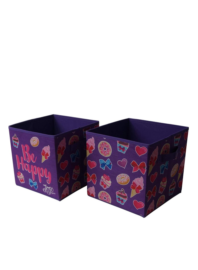 Idea Nuova JoJo Siwa Set of 2 Durable Storage Cubes with Handles - Image 2