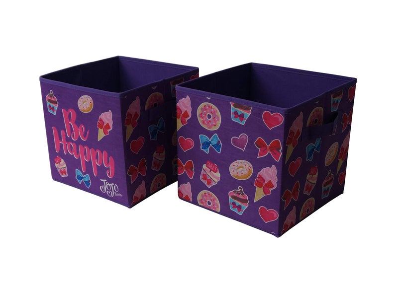 Idea Nuova JoJo Siwa Set of 2 Durable Storage Cubes with Handles - Image 1