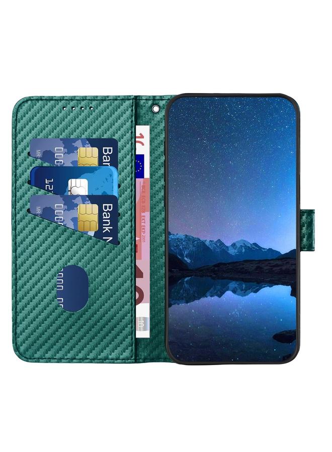 زبون جراب لهاتف Infinix Hot 50i / Smart 9 YX0070 مصنوع من ألياف الكربون ومشبك من الجلد مع حبل تعليق - Image 3