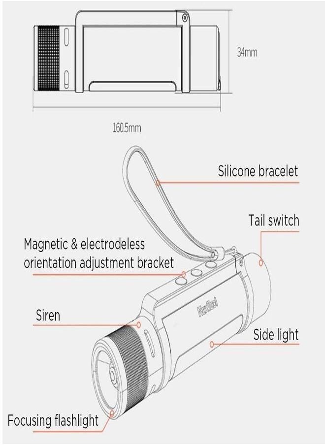 Nextool - NexTool Rechargeable Outdoor Portable Torchlight 6-in-1 LED Flashlight 1000 Lumens Telescopic Light USB Charging Light Emergency Light Power Bank IPX4 Waterproof Night Light - Image 1