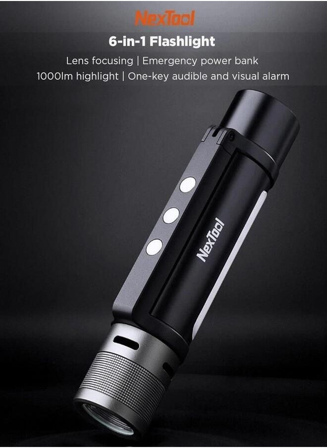 Nextool - NexTool Rechargeable Outdoor Portable Torchlight 6-in-1 LED Flashlight 1000 Lumens Telescopic Light USB Charging Light Emergency Light Power Bank IPX4 Waterproof Night Light - Image 1