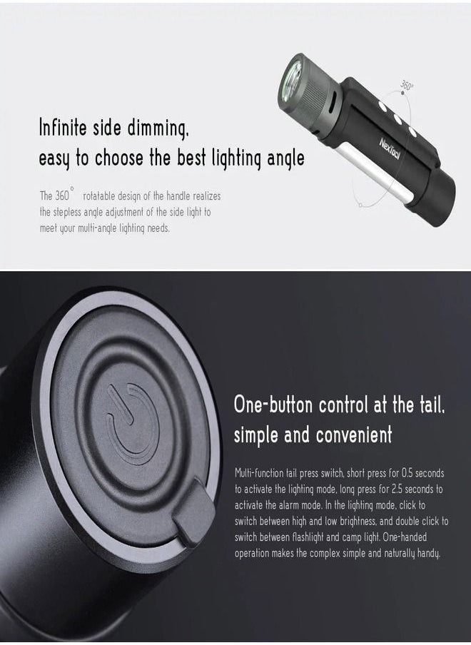 Nextool - NexTool Rechargeable Outdoor Portable Torchlight 6-in-1 LED Flashlight 1000 Lumens Telescopic Light USB Charging Light Emergency Light Power Bank IPX4 Waterproof Night Light - Image 1