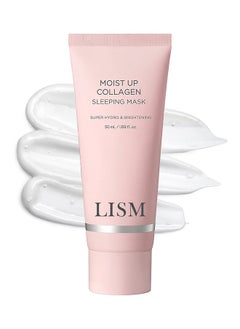 LISM Moist Up Collagen Sleeping Face Mask, Skincare Hydrating, Brightening Sleep Mask For Overnight Face Cream With Vitamin E, Face Masks For Skin Care, Anti Aging Moisture 50ML,1.69fl.oz  - Image 1