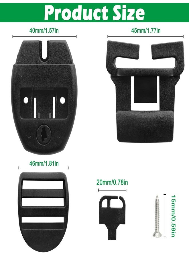 ZOMOFEW 4 Sets Spa Hot Tub Cover Clips Latch Replacement Kit,Hot Tub Cover Latches Clip Lock for Cover Straps with Keys,Hardware Accessories for Spa Cover Straps (Black) - Image 2