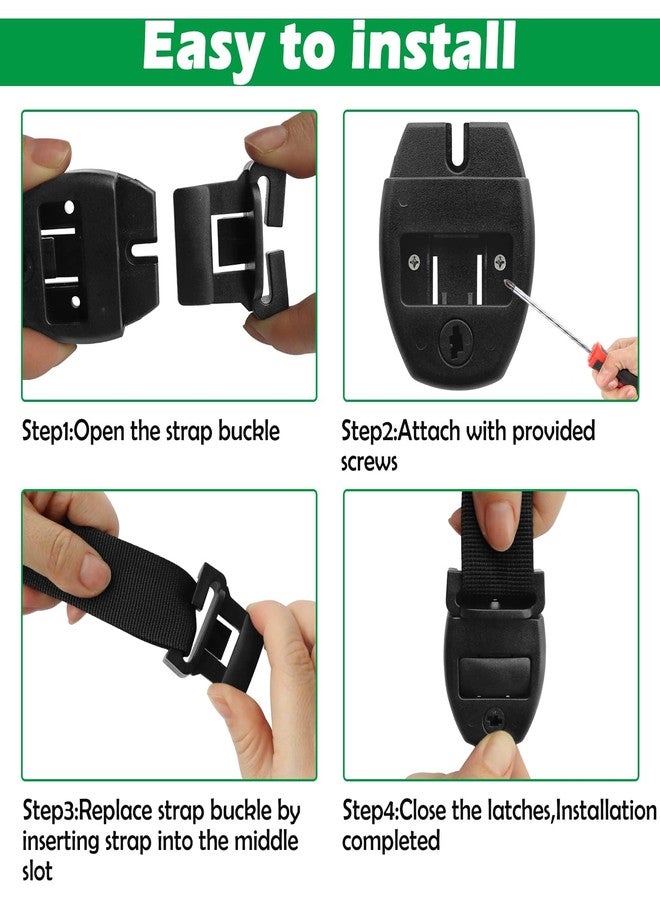 ZOMOFEW 4 Sets Spa Hot Tub Cover Clips Latch Replacement Kit,Hot Tub Cover Latches Clip Lock for Cover Straps with Keys,Hardware Accessories for Spa Cover Straps (Black) - Image 4
