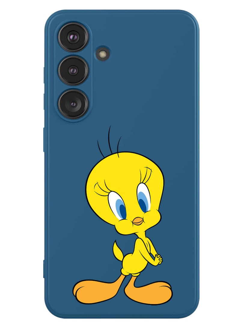 Theodor Protective Slim Fit Case Liquid Silicone Cover with Full Body Protection Anti-Scratch Shockproof Case For Samsung Galaxy S24 Plus (Blue) - Tweety - Image 1