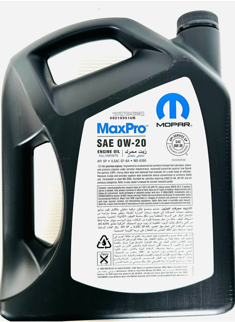 Mopar - 0W20 Fully Synthetic Engine Oil 4Ltr - Image 1