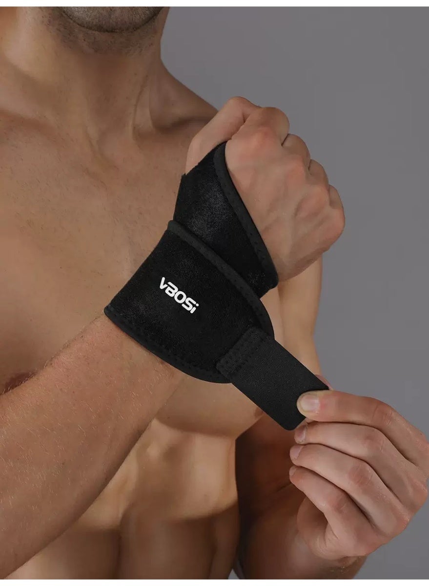 Wrist Support with Dual Compression, Velcro Adjustment, Soft & High Elasticity, Breathable & Moisture-Wicking for Professional Sports Protection