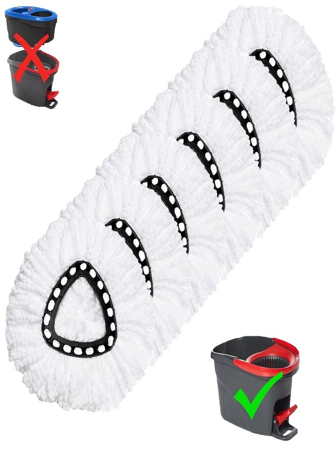 HANZENMA 6 Pack Mop Replacement Heads for O-Ceda EasyWrin Spin Mop, Microfiber Spin Mop Refills, Easy Cleaning Mop Head Replacement White - Image 1